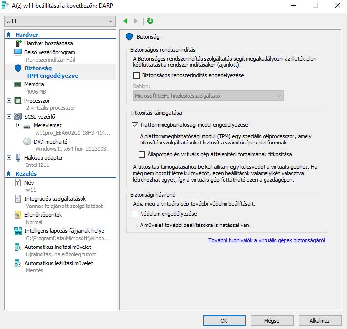Windows 11 telepítése Hyper-V -ben